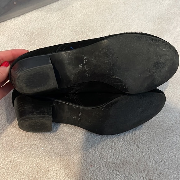 Aldo block heel booties black sz 38 - Picture 2 of 3
